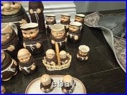 Lot of Mid Century Goebel Hummel Friar Tuck Monks Tableware West Germany 34 pcs