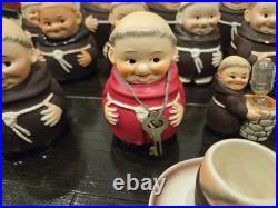 Lot of Mid Century Goebel Hummel Friar Tuck Monks Tableware West Germany 34 pcs