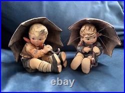 MINT Hummel Goebel Umbrella Boy and Girl 5 Figurine 152/0 A B (TMK4 & TMK5)