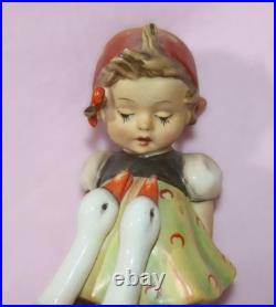 MJ Hummel GOOSE GIRL Crown Mark TMK 1 #47 Goebel Germany Figurine 7 1/2 Tall