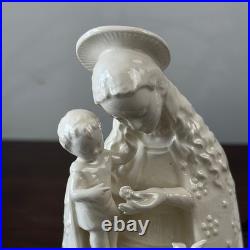 MJ Hummel Goebel 9.5 White Flower Madonna & Infant Jesus 1949-55 West Germany