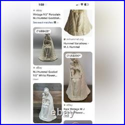 MJ Hummel Goebel 9.5 White Flower Madonna & Infant Jesus 1949-55 West Germany