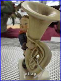 M. I. Hummel #437 Goebel Germany The Tuba Player Figure Signed Vtg Rare 61983