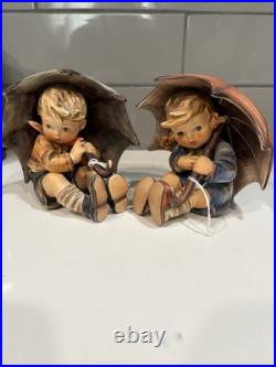 M. J. HUMMEL Goebel W. Germany Umbrella Boy & Girl Figurines Set 5
