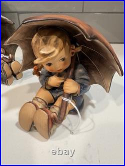 M. J. HUMMEL Goebel W. Germany Umbrella Boy & Girl Figurines Set 5