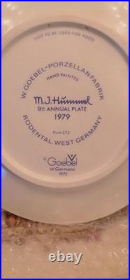 M. J. HUMMEL (W. GOEBEL WEST GERMANY 1972) 9TH ANNUAL PLATE 1979 Hum 272