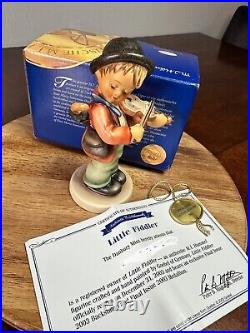 M. J. Hummel Figurine #989 Little Fiddler (with Box) Mfg by Goebel in Germany