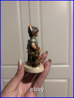 Original 1950 Goebel Hummel H 70/0 Boy on Fence with Bird Ceramic Figurine, Germany