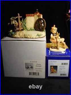RARE GOEBEL HUMMEL 136 4/0 FRIENDS withFawn + FARM FRIENDS SCAPE/DISPLAY MINT withBx