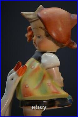 RARE TMK 1 GOEBEL Hummel Incised Crown Goose Girl 47 0 Raised Grass