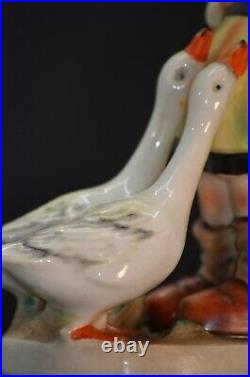 RARE TMK 1 GOEBEL Hummel Incised Crown Goose Girl 47 0 Raised Grass