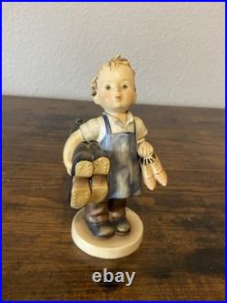 RARE VTG Goebel Hummel BOOTS Figurine #143 6.75H MADE IN US ZONE GERMANY TMK1