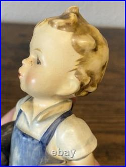 RARE VTG Goebel Hummel BOOTS Figurine #143 6.75H MADE IN US ZONE GERMANY TMK1