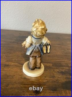 RARE VTG Goebel Hummel BOOTS Figurine #143 6.75H MADE IN US ZONE GERMANY TMK1