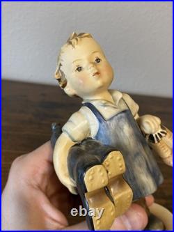 RARE VTG Goebel Hummel BOOTS Figurine #143 6.75H MADE IN US ZONE GERMANY TMK1