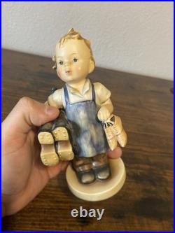 RARE VTG Goebel Hummel BOOTS Figurine #143 6.75H MADE IN US ZONE GERMANY TMK1