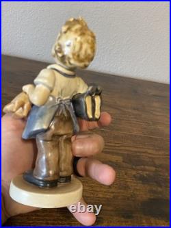 RARE VTG Goebel Hummel BOOTS Figurine #143 6.75H MADE IN US ZONE GERMANY TMK1