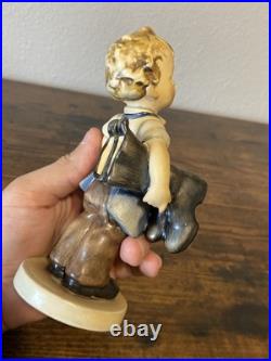 RARE VTG Goebel Hummel BOOTS Figurine #143 6.75H MADE IN US ZONE GERMANY TMK1