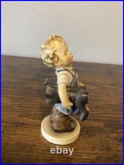 RARE VTG Goebel Hummel BOOTS Figurine #143 6.75H MADE IN US ZONE GERMANY TMK1