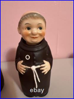 Rare Brown Goebel Hummel Friar Tuck Monk Oil & Vinegar Set Marked M80 1960 Rare Brown Goebel Hummel Friar Tuck Monk Oil & Vinegar Set Marked M80 1960
