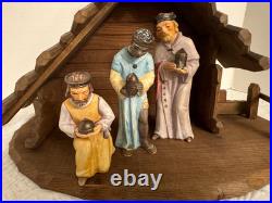 Rare Goebel Hummel 15-Pc Nativity Set W. Germany HX303 1960 with Crèche & Palm Tree