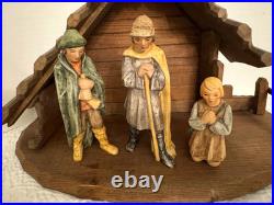 Rare Goebel Hummel 15-Pc Nativity Set W. Germany HX303 1960 with Crèche & Palm Tree