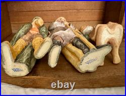 Rare Goebel Hummel 15-Pc Nativity Set W. Germany HX303 1960 with Crèche & Palm Tree
