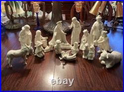 Rare Goebel Hummel Complete White 16 Piece 214 Holy Nativity Set Flying Angel