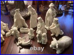 Rare Goebel Hummel Complete White 16 Piece 214 Holy Nativity Set Flying Angel