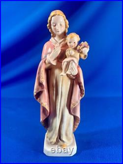 Rare Goebel Hummel Figurine Mary In Pink Robe & Baby Jesus 10h Rare Goebel Hummel Figurine Mary In Pink Robe & Baby Jesus 10h