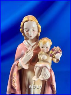 Rare Goebel Hummel Figurine Mary In Pink Robe & Baby Jesus 10h Rare Goebel Hummel Figurine Mary In Pink Robe & Baby Jesus 10h