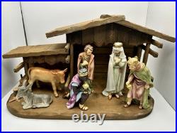 Rare Goebel Hummel Nativity Manger scene 7 Piece Germany With Original Stable