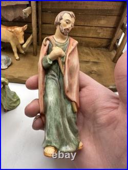 Rare Goebel Hummel Nativity Manger scene 7 Piece Germany With Original Stable