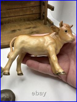 Rare Goebel Hummel Nativity Manger scene 7 Piece Germany With Original Stable