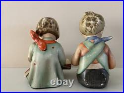 Rare Hummel Goebel Bookends Set Bookworms TMK2 Full Bee Gold Sticker 5.75 EUC