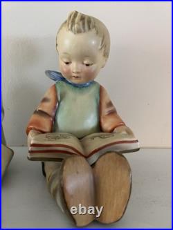 Rare Hummel Goebel Bookends Set Bookworms TMK2 Full Bee Gold Sticker 5.75 EUC