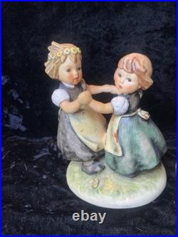 Rare Pair Hummel Goebel Spring Dance 353 Dancing Girls 2 Sizes W Germany Vintage