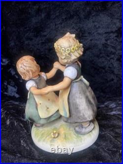 Rare Pair Hummel Goebel Spring Dance 353 Dancing Girls 2 Sizes W Germany Vintage
