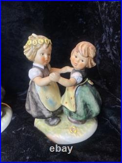 Rare Pair Hummel Goebel Spring Dance 353 Dancing Girls 2 Sizes W Germany Vintage