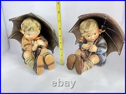 Rare Vintage Hummel Goebel Umbrella Boy and Girl Pair 152/A &152/B 8 Tall