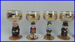 Set (6) Goebel Hummel Figurine Stem E&A Bockling W. German Wine Glasses Goblets