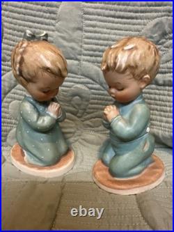 Set Goebel Hummel Figurine A Child's Prayer W. Germany 5.5 Boy Girl Praying