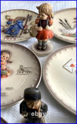 Set of 13 3D Hummel Goebel Annual Christmas Collector Plates and 4 figurines