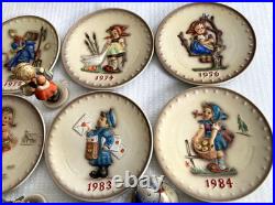 Set of 13 3D Hummel Goebel Annual Christmas Collector Plates and 4 figurines