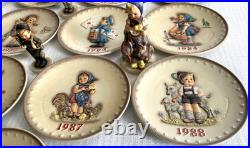 Set of 13 3D Hummel Goebel Annual Christmas Collector Plates and 4 figurines
