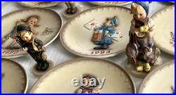 Set of 13 3D Hummel Goebel Annual Christmas Collector Plates and 4 figurines