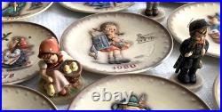 Set of 13 3D Hummel Goebel Annual Christmas Collector Plates and 4 figurines