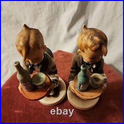Set of 2 Goebel Hummel Waiter 154 154/1 TMK2 Full Bee 1950-59 Figurine Germany