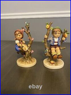 Set of Goebel Hummel Apple Tree Girl And Apple Tree Boy 6 Collectible Vintage