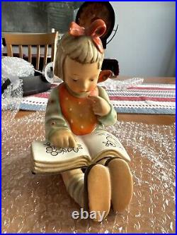 VINTAGE GOEBEL HUMMEL LARGE GIRL FIGURINE BOOK WORM 3-11 1972 Almost 9 TALL